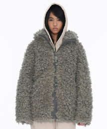 WELLBEING EXPRESS（ウェルビーイングエクスプレス）の「Shearling Fur Hoodie Grey（ムートンコート）」