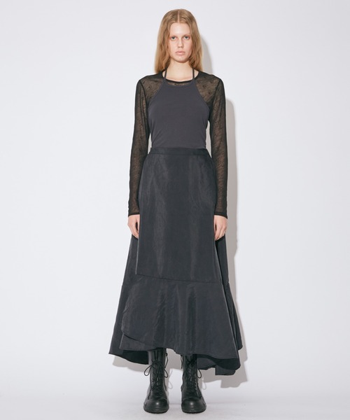 beautiful people（ビューティフルピープル）の「double-end sand wash  silk flare skirt（スカート・レディース・ブラック・34）」の2枚目の写真