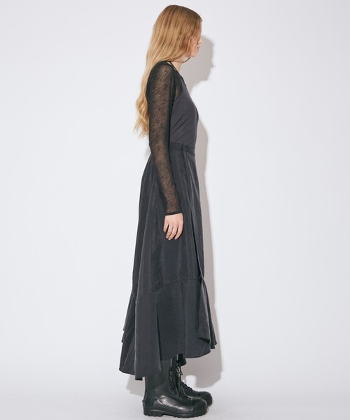 beautiful people（ビューティフルピープル）の「double-end sand wash  silk flare skirt（スカート・レディース・ブラック・34）」の3枚目の写真