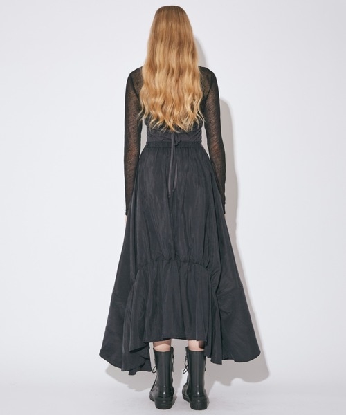 beautiful people（ビューティフルピープル）の「double-end sand wash  silk flare skirt（スカート・レディース・ブラック・34）」の4枚目の写真