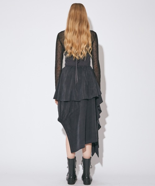 beautiful people（ビューティフルピープル）の「double-end sand wash  silk flare skirt（スカート・レディース・ブラック・34）」の9枚目の写真