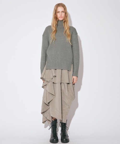 beautiful people（ビューティフルピープル）の「double-end sand wash  silk flare skirt（スカート・レディース・ブラック・34）」の12枚目の写真