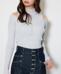 レイヤードニットトップス 春服