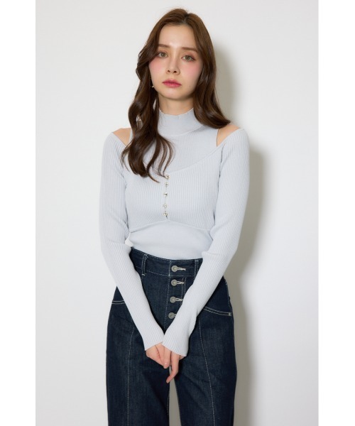 rienda(リエンダ)の「レイヤードニットトップス 春服(ニット/セーター・レディース・ライトイエロー/ライトブルー/ライトブラック・FREE)」の12枚目の写真