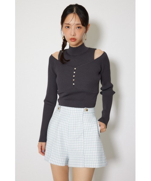 rienda(リエンダ)の「レイヤードニットトップス 春服(ニット/セーター・レディース・ライトイエロー/ライトブルー/ライトブラック・FREE)」の5枚目の写真