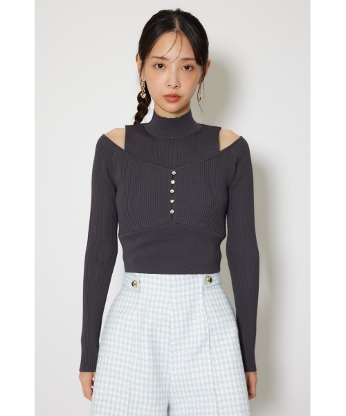 rienda(リエンダ)の「レイヤードニットトップス 春服(ニット/セーター・レディース・ライトイエロー/ライトブルー/ライトブラック・FREE)」の10枚目の写真