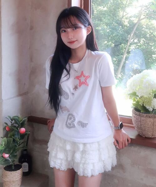 ambler(エムブラー)の「AMB ANGEL チェックパッチ 半袖Tシャツ AS1225 (ホワイト)(Tシャツ/カットソー・レディース・その他・FREE/S/M)」の16枚目の写真