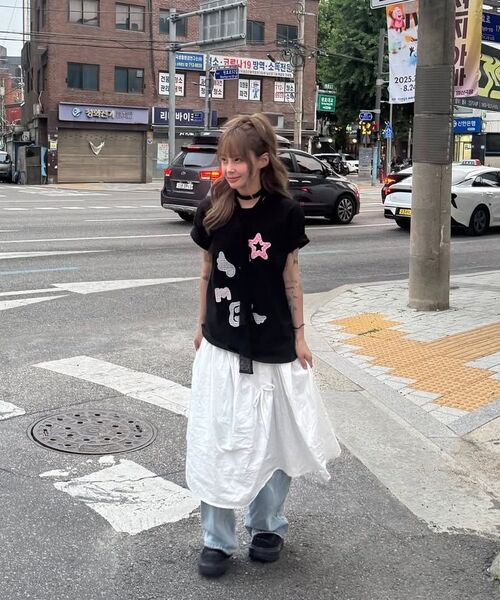 ambler(エムブラー)の「AMB ANGEL チェックパッチ 半袖Tシャツ AS1225 (ホワイト)(Tシャツ/カットソー・レディース・その他・FREE/S/M)」の11枚目の写真
