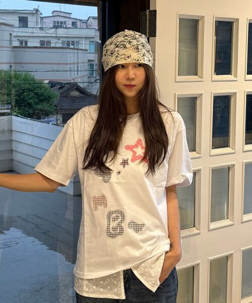 ambler(エムブラー)の「AMB ANGEL チェックパッチ 半袖Tシャツ AS1225 (ホワイト)(Tシャツ/カットソー・レディース・その他・FREE/S/M)」の8枚目の写真