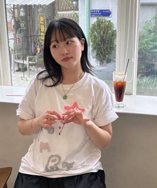 ambler(エムブラー)の「AMB ANGEL チェックパッチ 半袖Tシャツ AS1225 (ホワイト)(Tシャツ/カットソー・レディース・その他・FREE/S/M)」の6枚目の写真