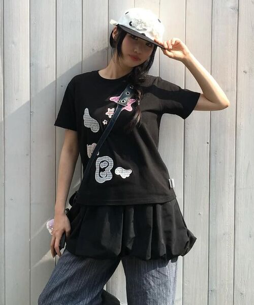 ambler(エムブラー)の「AMB ANGEL チェックパッチ 半袖Tシャツ AS1225 (ホワイト)(Tシャツ/カットソー・レディース・その他・FREE/S/M)」の5枚目の写真