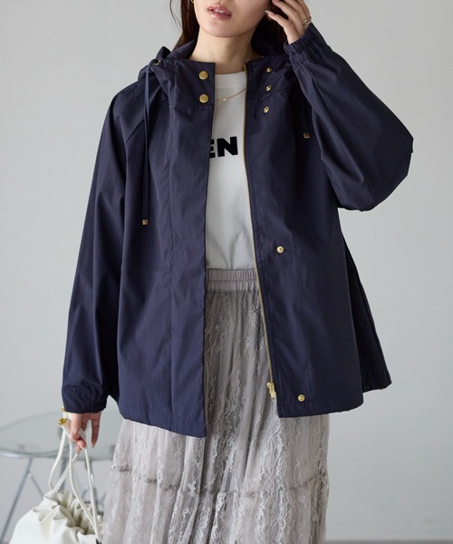 PREFERIR(プレフェリール)の「【大人きれいめ】撥水加工 スプリングパーカー(マウンテンパーカー・レディース・ブラック/ネイビー/キャメル/ライトグリーン・FREE)」の3枚目の写真