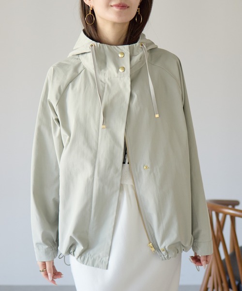 PREFERIR(プレフェリール)の「【大人きれいめ】撥水加工 スプリングパーカー(マウンテンパーカー・レディース・ブラック/ネイビー/キャメル/ライトグリーン・FREE)」の13枚目の写真