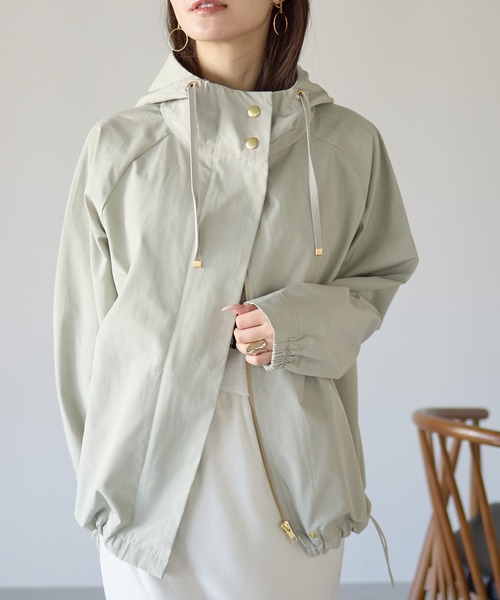 PREFERIR(プレフェリール)の「【大人きれいめ】撥水加工 スプリングパーカー(マウンテンパーカー・レディース・ブラック/ネイビー/キャメル/ライトグリーン・FREE)」の14枚目の写真