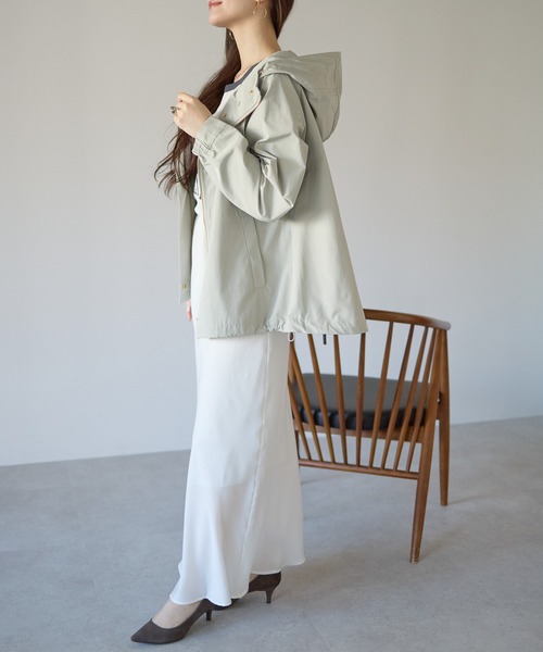 PREFERIR(プレフェリール)の「【大人きれいめ】撥水加工 スプリングパーカー(マウンテンパーカー・レディース・ブラック/ネイビー/キャメル/ライトグリーン・FREE)」の17枚目の写真