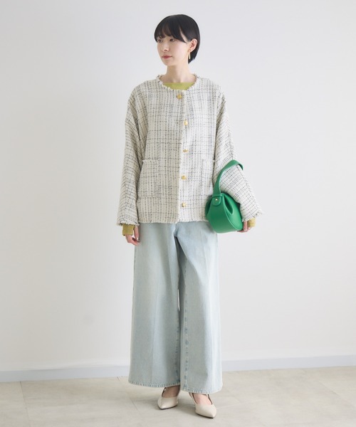 Dignite Collier ドルマンツイードジャケット（ノーカラージャケット