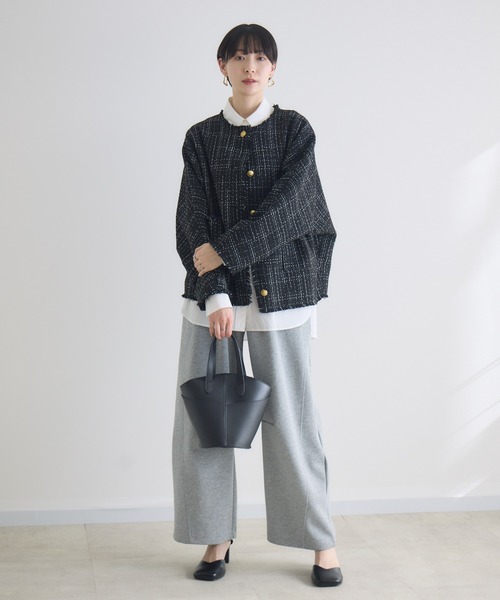 Dignite Collier ドルマンツイードジャケット（ノーカラージャケット
