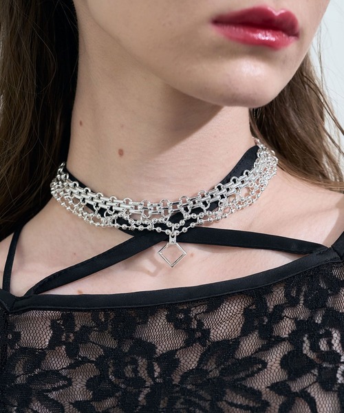HARE（ハレ）の「チェーンデザインチョーカー(HARE)（チョーカー・レディース・シルバー・FREE）」の4枚目の写真