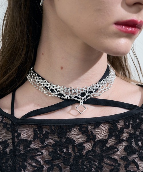 HARE（ハレ）の「チェーンデザインチョーカー(HARE)（チョーカー・レディース・シルバー・FREE）」の5枚目の写真
