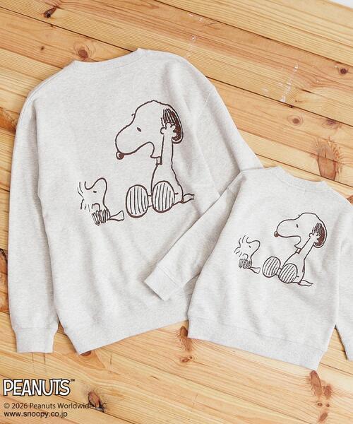 THE SHOP TK （ザ ショップ ティーケー ）の「PEANUTS ／ ピーナッツ スヌーピー ミニ裏毛スウェット（スウェット・メンズ・ネイビー/ベビーピンク/アイボリー・03/02/04）」の5枚目の写真