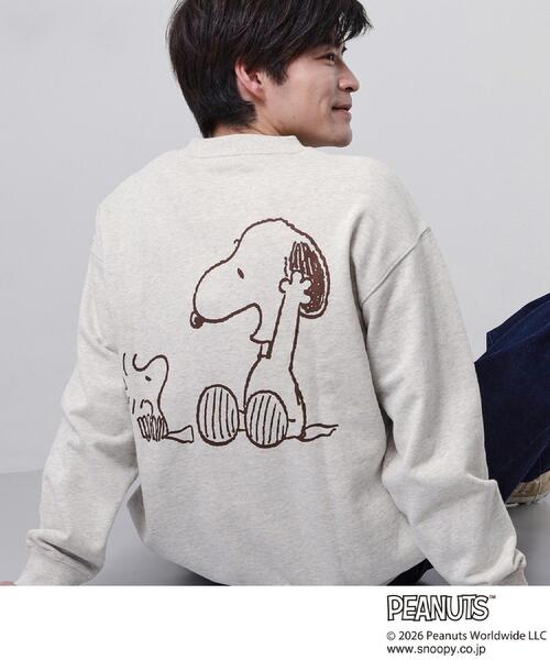 THE SHOP TK （ザ ショップ ティーケー ）の「PEANUTS ／ ピーナッツ スヌーピー ミニ裏毛スウェット（スウェット・メンズ・ネイビー/ベビーピンク/アイボリー・03/02/04）」の7枚目の写真