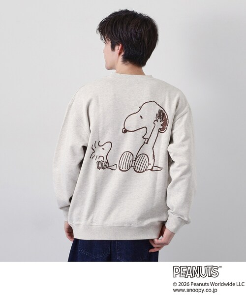 THE SHOP TK （ザ ショップ ティーケー ）の「PEANUTS ／ ピーナッツ スヌーピー ミニ裏毛スウェット（スウェット・メンズ・ネイビー/ベビーピンク/アイボリー・03/02/04）」の8枚目の写真
