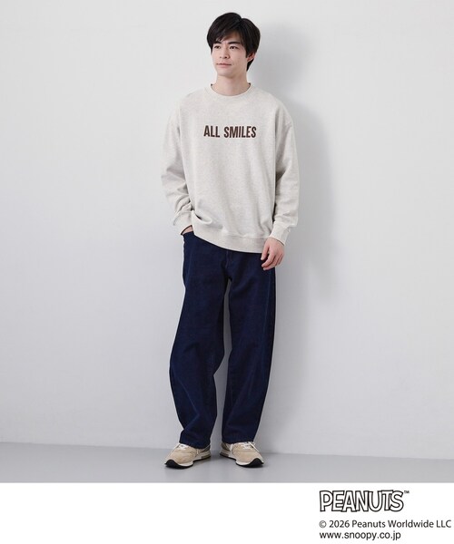 THE SHOP TK （ザ ショップ ティーケー ）の「PEANUTS ／ ピーナッツ スヌーピー ミニ裏毛スウェット（スウェット・メンズ・ネイビー/ベビーピンク/アイボリー・03/02/04）」の9枚目の写真