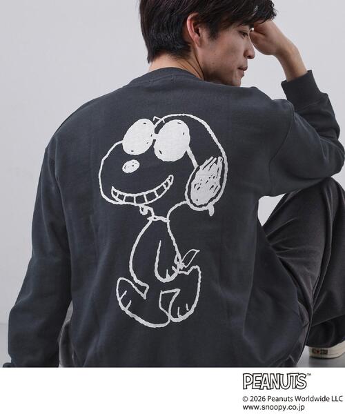 THE SHOP TK （ザ ショップ ティーケー ）の「PEANUTS ／ ピーナッツ スヌーピー ミニ裏毛スウェット（スウェット・メンズ・ネイビー/ベビーピンク/アイボリー・03/02/04）」の17枚目の写真