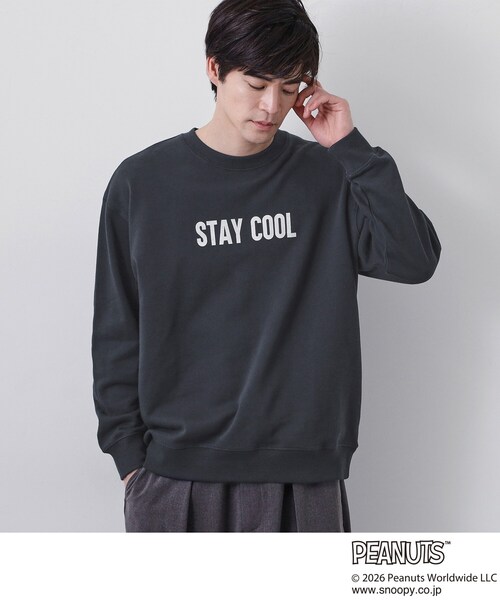 THE SHOP TK （ザ ショップ ティーケー ）の「PEANUTS ／ ピーナッツ スヌーピー ミニ裏毛スウェット（スウェット・メンズ・ネイビー/ベビーピンク/アイボリー・03/02/04）」の18枚目の写真