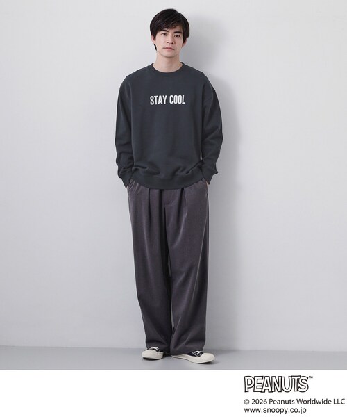 THE SHOP TK （ザ ショップ ティーケー ）の「PEANUTS ／ ピーナッツ スヌーピー ミニ裏毛スウェット（スウェット・メンズ・ネイビー/ベビーピンク/アイボリー・03/02/04）」の19枚目の写真