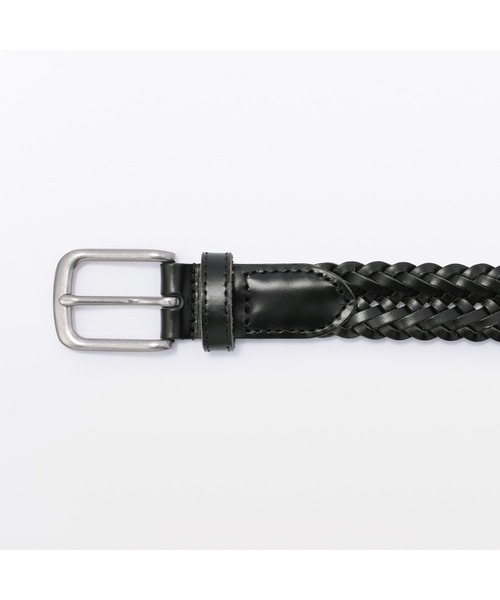 無印良品(ムジルシリョウヒン)の「ベジタブルタンニンレザー 手編みベルト 中幅(ベルト・メンズ・ダークブラウン/ブラック・FREE)」の3枚目の写真