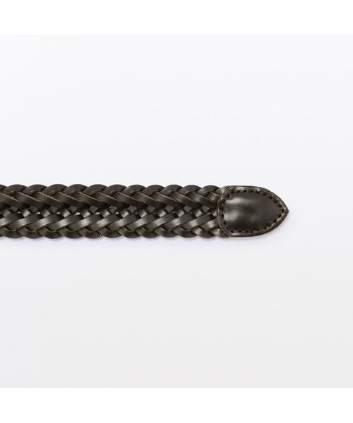 無印良品(ムジルシリョウヒン)の「ベジタブルタンニンレザー 手編みベルト 中幅(ベルト・メンズ・ダークブラウン/ブラック・FREE)」の11枚目の写真