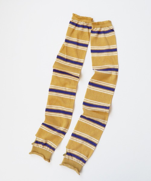 KIVISDOU（キビスドウ）の「マルチボーダー ＵＶカット アームカバー（アームカバー・レディース・グレイッシュブルー/オレンジ/マスタード/グリーン/ダークブラウン・F）」の16枚目の写真