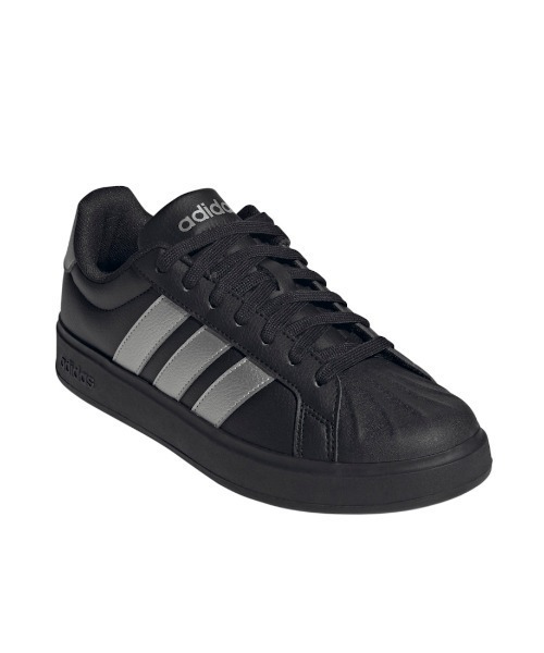 adidas(アディダス)の「アディダス adidas ストリートトーク(スニーカー・レディース・ブラック×シルバー・23.0cm/23.5cm/24.0cm/24.5cm/25.0cm)」の12枚目の写真