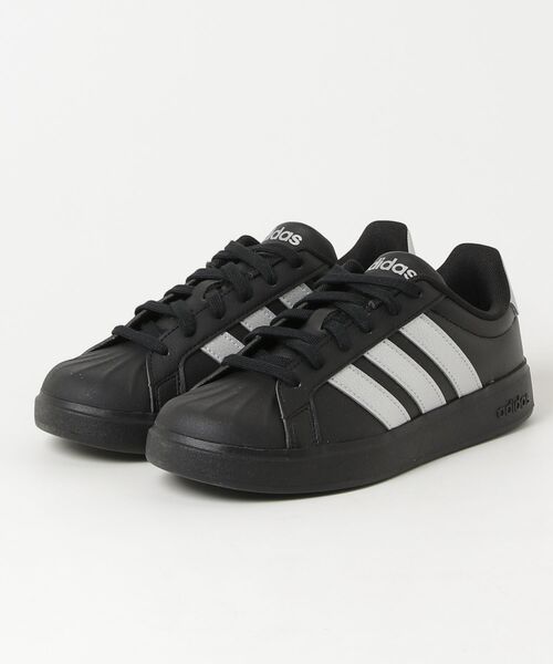 adidas(アディダス)の「アディダス adidas ストリートトーク(スニーカー・レディース・ブラック×シルバー・23.0cm/23.5cm/24.0cm/24.5cm/25.0cm)」の7枚目の写真