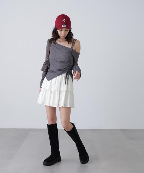 FREE'S MART（フリーズマート）の「◆ワンショルシャーリングテレコカットソー（Tシャツ/カットソー・レディース・ホワイト/グレー/ブラック/ブラウン・FREE）」の21枚目の写真