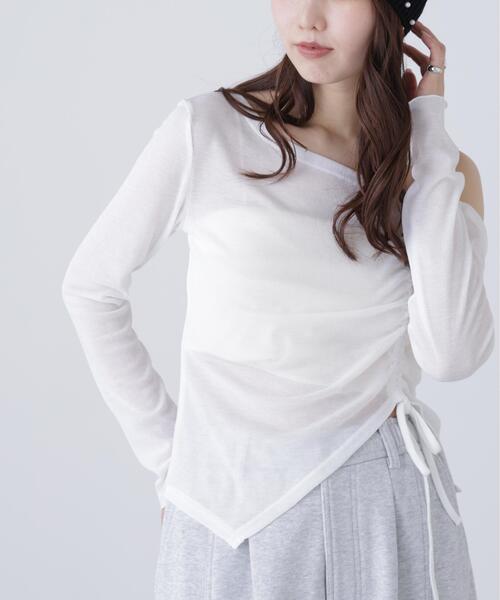 FREE'S MART（フリーズマート）の「◆ワンショルシャーリングテレコカットソー（Tシャツ/カットソー・レディース・ホワイト/グレー/ブラック/ブラウン・FREE）」の19枚目の写真