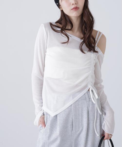 FREE'S MART（フリーズマート）の「◆ワンショルシャーリングテレコカットソー（Tシャツ/カットソー・レディース・ホワイト/グレー/ブラック/ブラウン・FREE）」の18枚目の写真