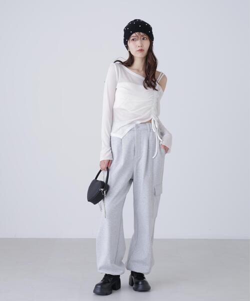 FREE'S MART（フリーズマート）の「◆ワンショルシャーリングテレコカットソー（Tシャツ/カットソー・レディース・ホワイト/グレー/ブラック/ブラウン・FREE）」の16枚目の写真