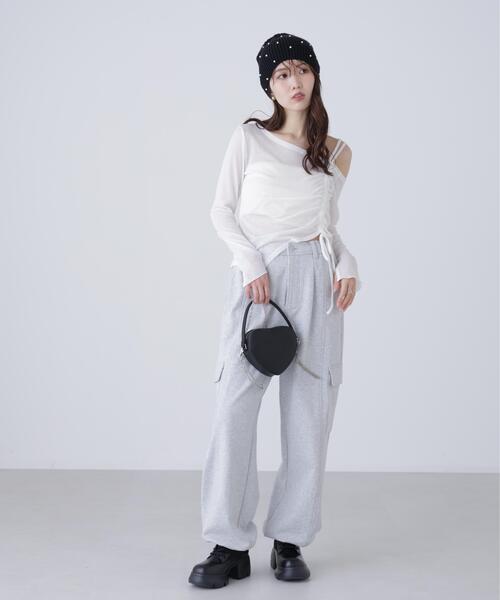 FREE'S MART（フリーズマート）の「◆ワンショルシャーリングテレコカットソー（Tシャツ/カットソー・レディース・ホワイト/グレー/ブラック/ブラウン・FREE）」の15枚目の写真