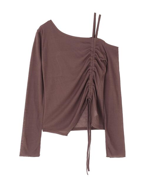 FREE'S MART（フリーズマート）の「◆ワンショルシャーリングテレコカットソー（Tシャツ/カットソー・レディース・ホワイト/グレー/ブラック/ブラウン・FREE）」の12枚目の写真