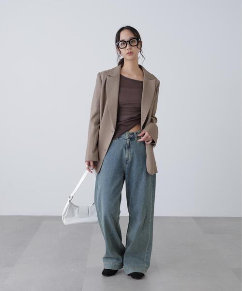 FREE'S MART（フリーズマート）の「◆ワンショルシャーリングテレコカットソー（Tシャツ/カットソー・レディース・ホワイト/グレー/ブラック/ブラウン・FREE）」の8枚目の写真