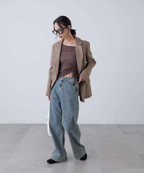 FREE'S MART（フリーズマート）の「◆ワンショルシャーリングテレコカットソー（Tシャツ/カットソー・レディース・ホワイト/グレー/ブラック/ブラウン・FREE）」の7枚目の写真