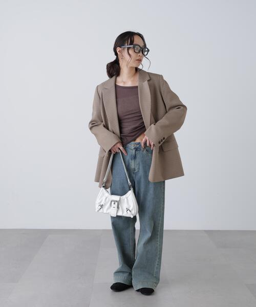 FREE'S MART（フリーズマート）の「◆ワンショルシャーリングテレコカットソー（Tシャツ/カットソー・レディース・ホワイト/グレー/ブラック/ブラウン・FREE）」の6枚目の写真