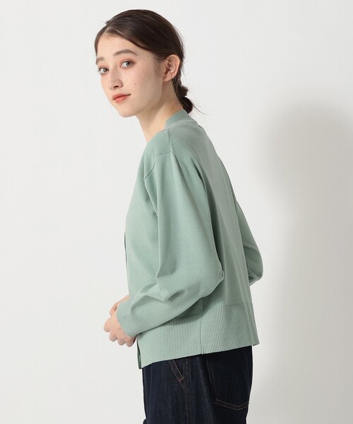 Afternoon Tea（アフタヌーンティー）の「トリプルケアVネックカーディガン（カーディガン/ボレロ・レディース・ネイビー/ライトグレー/グリーン・MEDIUM）」の5枚目の写真