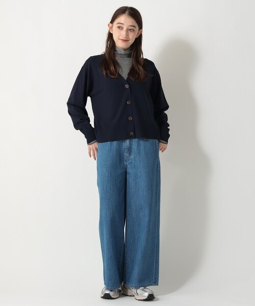 Afternoon Tea（アフタヌーンティー）の「トリプルケアVネックカーディガン（カーディガン/ボレロ・レディース・ネイビー/ライトグレー/グリーン・MEDIUM）」の11枚目の写真