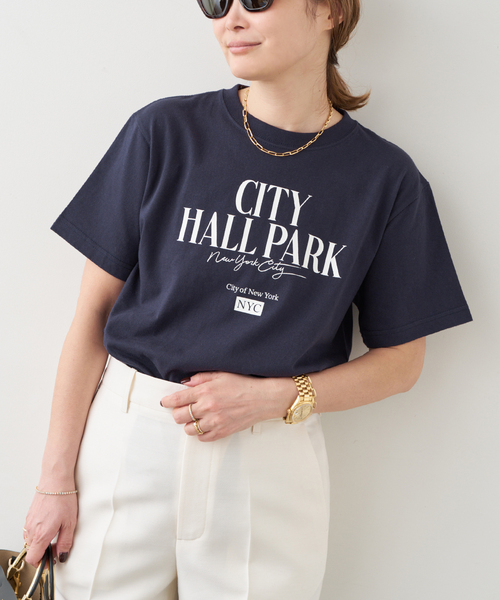 Deuxieme Classe（ドゥーズィエムクラス）の「CITY OF NYC Tシャツ（Tシャツ/カットソー・レディース・ネイビー/ホワイト・FREE）」の12枚目の写真