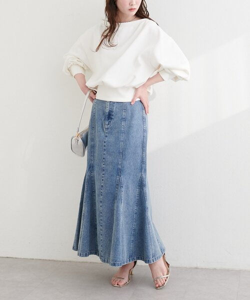 natural couture（ナチュラルクチュール）の「オフショルスウェットプルオーバー（スウェット・レディース・グレー/ピンク/イエロー/オフホワイト/ブラック・FREE）」の17枚目の写真