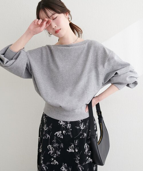 natural couture（ナチュラルクチュール）の「オフショルスウェットプルオーバー（スウェット・レディース・グレー/ピンク/イエロー/オフホワイト/ブラック・FREE）」の21枚目の写真