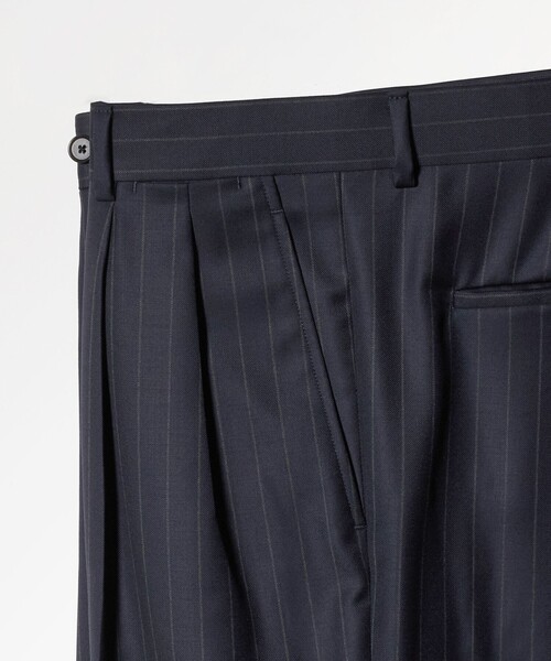 Caruso（カルーゾ）の「＜CARUSO＞ストライプ ワイド 2プリーツ スラックス（スラックス・メンズ・ネイビー・46）」の3枚目の写真